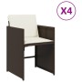 Sillas de jardín con cojines 4 unidades ratán sintético marrón de vidaXL, Sillas de jardín - Ref: Foro24-4007458, Precio: 166...