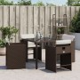 Sillas de jardín con cojines 4 unidades ratán sintético marrón de vidaXL, Sillas de jardín - Ref: Foro24-4007458, Precio: 166...