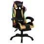 Silla gaming con luces LED RGB cuero sintético dorado y negro de vidaXL, Sillas de oficina - Ref: Foro24-288008, Precio: 194,...