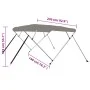 Grauer Bimini-Sonnenschutz mit 4 Bögen, 243x196x137 cm. von vidaXL, Aufbewahrungsabdeckungen für Boote - Ref: Foro24-94807, P...