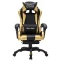 Silla gaming con luces LED RGB cuero sintético dorado y negro de vidaXL, Sillas de oficina - Ref: Foro24-288008, Precio: 194,...