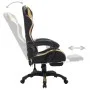 Silla gaming con luces LED RGB cuero sintético dorado y negro de vidaXL, Sillas de oficina - Ref: Foro24-288008, Precio: 194,...