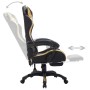 Silla gaming con luces LED RGB cuero sintético dorado y negro de vidaXL, Sillas de oficina - Ref: Foro24-288008, Precio: 190,...