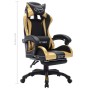 Silla gaming con luces LED RGB cuero sintético dorado y negro de vidaXL, Sillas de oficina - Ref: Foro24-288008, Precio: 190,...