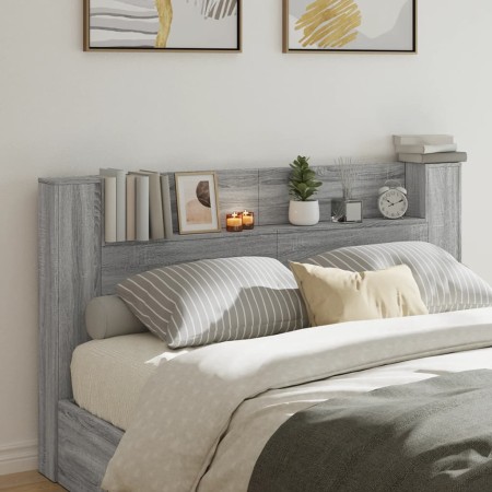 Cabecero de cama con LED gris Sonoma 180x16,5x103,5 cm de vidaXL, Cabeceros y pies de cama - Ref: Foro24-839264, Precio: 117,...