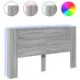 Cabecero de cama con LED gris Sonoma 180x16,5x103,5 cm de vidaXL, Cabeceros y pies de cama - Ref: Foro24-839264, Precio: 115,...