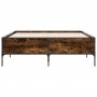 Estructura cama madera ingeniería metal roble ahumado 120x200cm de vidaXL, Camas y somieres - Ref: Foro24-3279804, Precio: 14...
