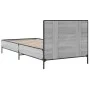 Sonoma gray metal engineered wood bed frame 90x200 cm by vidaXL, Beds and slatted bases - Ref: Foro24-845520, Price: 82,43 €,...