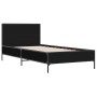 Estructura de cama madera de ingeniería y metal negro 90x200 cm de vidaXL, Camas y somieres - Ref: Foro24-845517, Precio: 82,...
