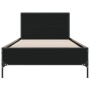 Estructura de cama madera de ingeniería y metal negro 90x200 cm de vidaXL, Camas y somieres - Ref: Foro24-845517, Precio: 82,...