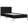 Estructura de cama madera de ingeniería y metal negra 75x190 cm de vidaXL, Camas y somieres - Ref: Foro24-845557, Precio: 94,...