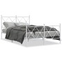 Estructura cama metal con cabecero y estribo blanco 120x190 cm de vidaXL, Camas y somieres - Ref: Foro24-376566, Precio: 103,...