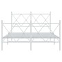 Estructura cama metal con cabecero y estribo blanco 120x190 cm de vidaXL, Camas y somieres - Ref: Foro24-376566, Precio: 103,...