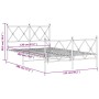 Estructura cama metal con cabecero y estribo blanco 120x190 cm de vidaXL, Camas y somieres - Ref: Foro24-376566, Precio: 103,...