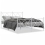 Estructura cama metal con cabecero y estribo blanco 140x200 cm de vidaXL, Camas y somieres - Ref: Foro24-376570, Precio: 108,...