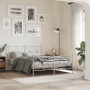Estructura cama metal con cabecero y estribo blanco 140x200 cm de vidaXL, Camas y somieres - Ref: Foro24-376570, Precio: 108,...