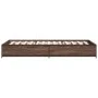 Estructura cama madera ingeniería metal roble marrón 90x200 cm de vidaXL, Camas y somieres - Ref: Foro24-845115, Precio: 72,2...