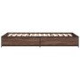 Estructura cama madera ingeniería metal roble marrón 90x200 cm de vidaXL, Camas y somieres - Ref: Foro24-845115, Precio: 73,0...