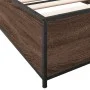 Estructura cama madera ingeniería metal roble marrón 90x200 cm de vidaXL, Camas y somieres - Ref: Foro24-845115, Precio: 72,2...