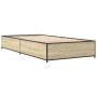 Estructura cama madera ingeniería metal roble Sonoma 75x190 cm de vidaXL, Camas y somieres - Ref: Foro24-845122, Precio: 66,7...
