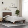 Estructura cama madera ingeniería metal marrón roble 100x200 cm de vidaXL, Camas y somieres - Ref: Foro24-845806, Precio: 77,...