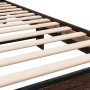 Estructura cama madera ingeniería metal marrón roble 100x200 cm de vidaXL, Camas y somieres - Ref: Foro24-845806, Precio: 77,...