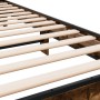 Estructura cama madera ingeniería metal roble ahumado 90x190 cm de vidaXL, Camas y somieres - Ref: Foro24-845819, Precio: 89,...