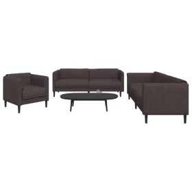 Juego de sofás 3 piezas tela marrón oscuro de vidaXL, Sofás - Ref: Foro24-3209232, Precio: 701,68 €, Descuento: %