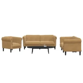Juego de sofás 3 piezas terciopelo marrón de vidaXL, Sofás - Ref: Foro24-3209218, Precio: 817,36 €, Descuento: %