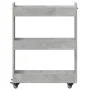 Armario con ruedas madera ingeniería gris hormigón 60x22x79 cm de vidaXL, Taquillas y armarios de almacenamiento - Ref: Foro2...