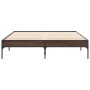 Estructura cama madera ingeniería metal marrón roble 120x200 cm de vidaXL, Camas y somieres - Ref: Foro24-845025, Precio: 84,...
