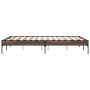 Estructura cama madera ingeniería metal marrón roble 120x200 cm de vidaXL, Camas y somieres - Ref: Foro24-845025, Precio: 84,...
