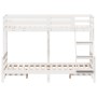 Litera de madera maciza de pino blanco 90x200/120x200 cm de vidaXL, Camas y somieres - Ref: Foro24-3207186, Precio: 331,10 €,...