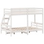 Litera de madera maciza de pino blanco 90x200/120x200 cm de vidaXL, Camas y somieres - Ref: Foro24-3207186, Precio: 331,10 €,...