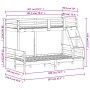 Litera de madera maciza de pino blanco 90x200/120x200 cm de vidaXL, Camas y somieres - Ref: Foro24-3207186, Precio: 331,10 €,...