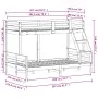 Litera de madera maciza de pino blanco 90x200/120x200 cm de vidaXL, Camas y somieres - Ref: Foro24-3207186, Precio: 322,03 €,...