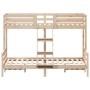 Litera de madera maciza de pino 80x200/140x200 cm de vidaXL, Camas y somieres - Ref: Foro24-3207165, Precio: 314,13 €, Descue...