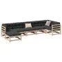 Set de sofás jardín 7 pzas con cojines madera maciza pino de vidaXL, Conjuntos de jardín - Ref: Foro24-3299545, Precio: 674,0...