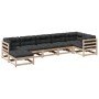 Set de sofás jardín 7 pzas con cojines madera maciza pino de vidaXL, Conjuntos de jardín - Ref: Foro24-3299545, Precio: 681,0...
