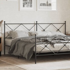 Cabecero de metal negro 193 cm de vidaXL, Cabeceros y pies de cama - Ref: Foro24-376539, Precio: 50,24 €, Descuento: %