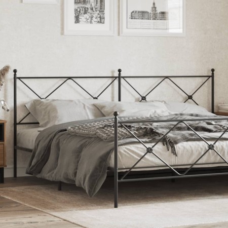 Cabecero de metal negro 193 cm de vidaXL, Cabeceros y pies de cama - Ref: Foro24-376539, Precio: 50,24 €, Descuento: %