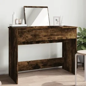 Tocador con espejo color roble ahumado 100x45x76 cm de vidaXL, Tocadores para dormitorios - Ref: Foro24-840699, Precio: 105,0...