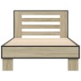 Estructura cama madera ingeniería metal roble Sonoma 90x200 cm de vidaXL, Camas y somieres - Ref: Foro24-845653, Precio: 94,8...