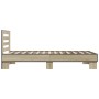 Estructura cama madera ingeniería metal roble Sonoma 90x200 cm de vidaXL, Camas y somieres - Ref: Foro24-845653, Precio: 94,8...