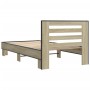 Estructura cama madera ingeniería metal roble Sonoma 90x200 cm de vidaXL, Camas y somieres - Ref: Foro24-845653, Precio: 94,8...