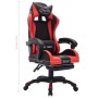 Silla gaming con luces LED RGB cuero sintético rojo y negro de vidaXL, Sillas de oficina - Ref: Foro24-288007, Precio: 189,01...