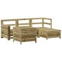 Juego de sofás de jardín 5 piezas madera de pino impregnada de vidaXL, Conjuntos de jardín - Ref: Foro24-3250487, Precio: 384...