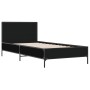Estructura de cama madera de ingeniería y metal negra 90x190 cm de vidaXL, Camas y somieres - Ref: Foro24-845562, Precio: 80,...