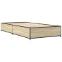 Estructura cama madera ingeniería metal roble Sonoma 90x190 cm de vidaXL, Camas y somieres - Ref: Foro24-845117, Precio: 69,7...