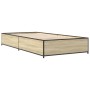 Estructura cama madera ingeniería metal roble Sonoma 90x190 cm de vidaXL, Camas y somieres - Ref: Foro24-845117, Precio: 69,7...